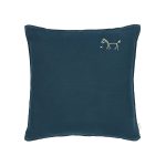 L1NO Embroid Square Cushion FR Linen